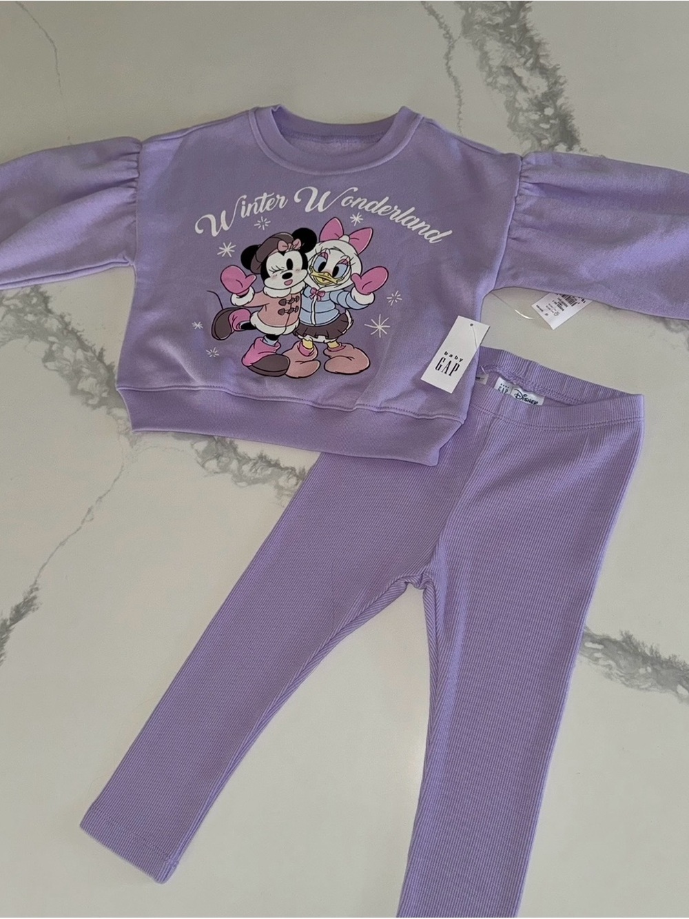 Baby GAP Disney Minnie Mouse & Daisy Duck Sweatshirt & Leggings Set 18-24M
